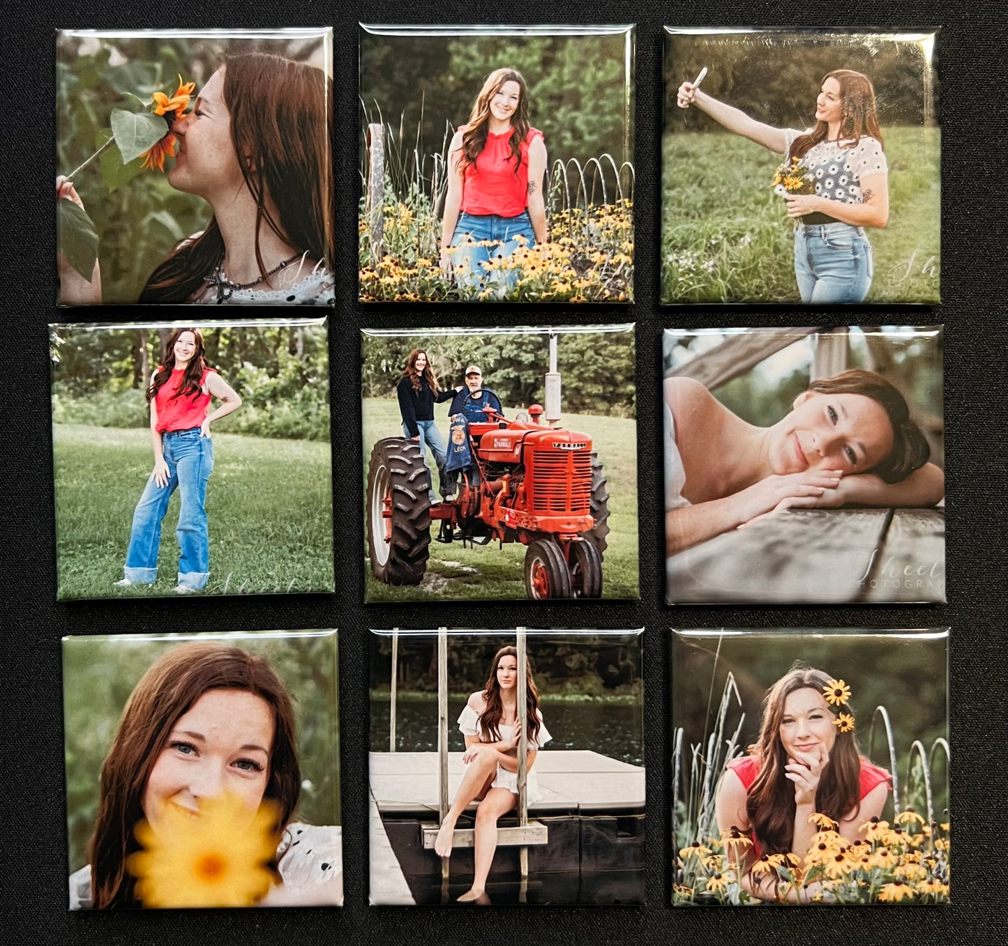 Personalized Photo Magnet Set – Set of 9 (2”x2”)