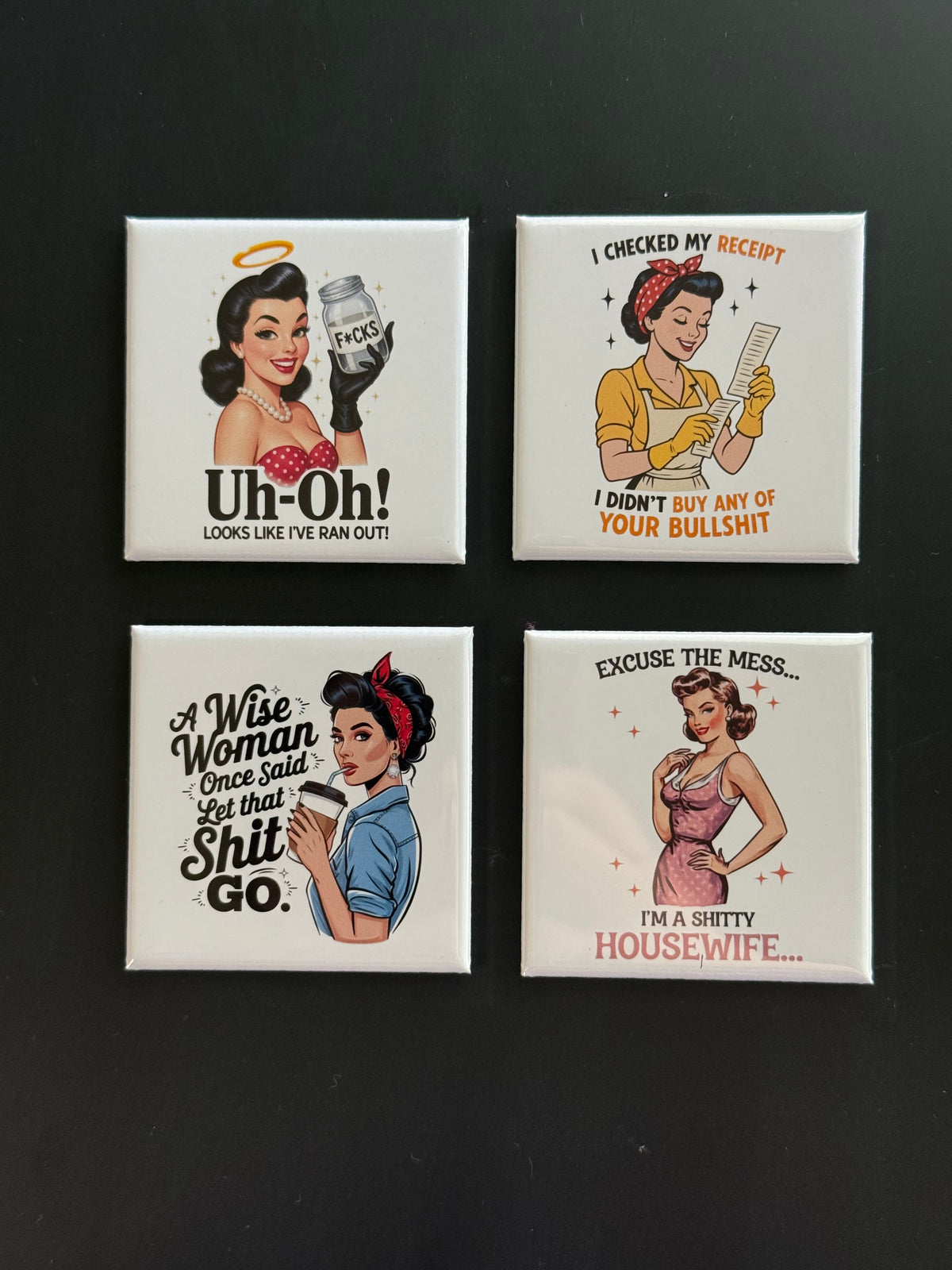 Sassy Vintage Ladies Magnets - Set of 4