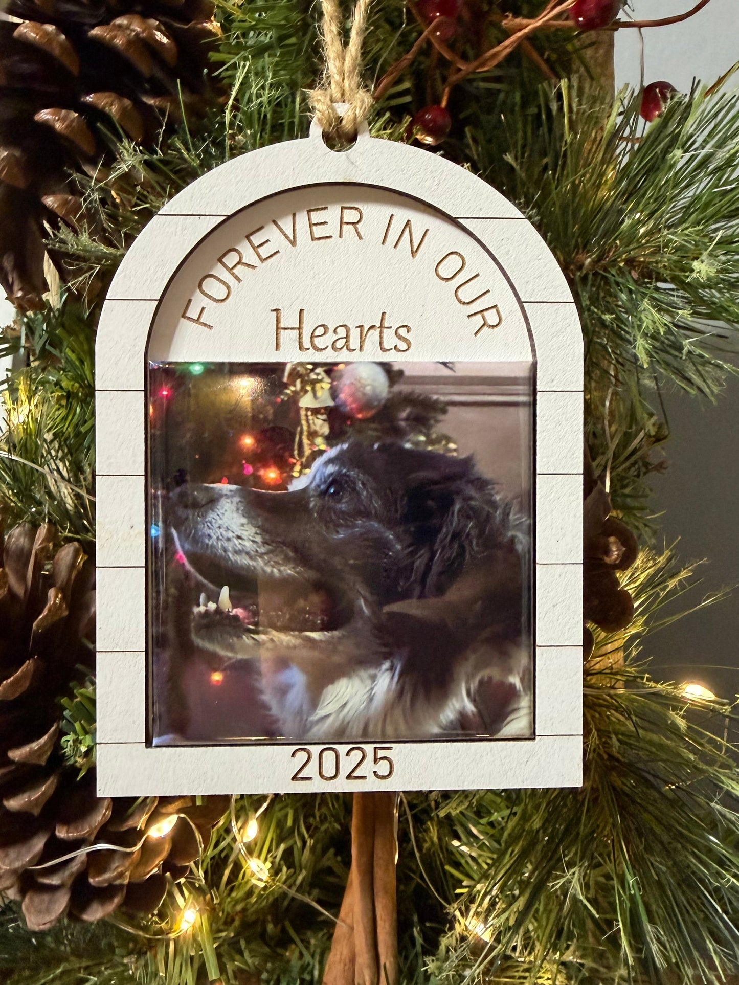 "Forever in our hearts" OR "First Christmas as Mr. & Mrs." Ornament 2.5"x2.5"